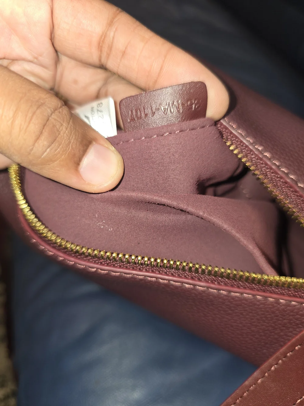 Louis Vuitton Burgundy Leather Cosmetic Pouch with Gold-Tone Zipper